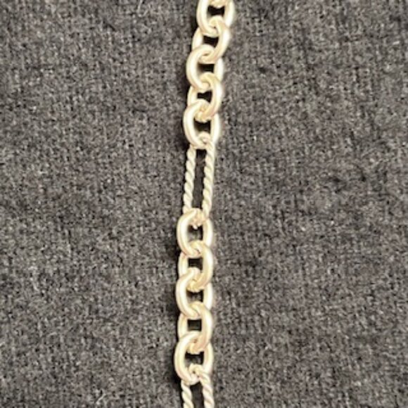 David Yurman Sterling Silver and 18K yellow gold Figaro Chain Link Necklace - Picture 9 of 10